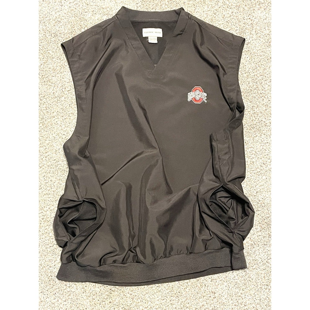 Ohio State Buckeyes Cutter and Buck Pullover Vest V-neck Mens XXL Black Logo - Picture 3 of 5